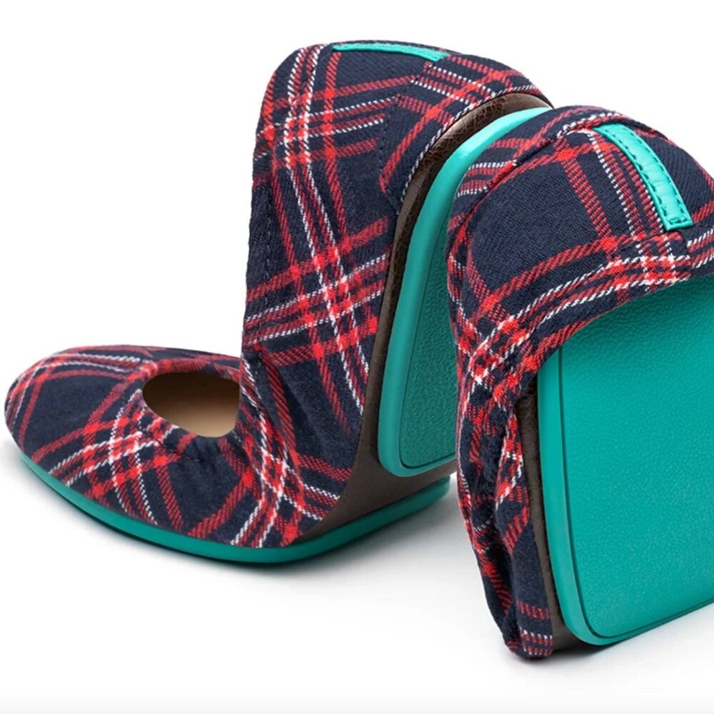 Tieks Heritage Plaid Sz 11 with Box and flower!